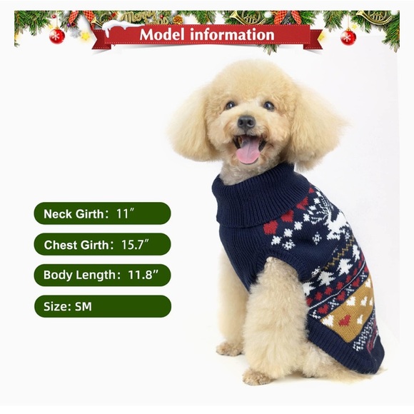 PUPTECK 🎁 Fair Isle Holiday Dog Sweater - Picture 7 of 15